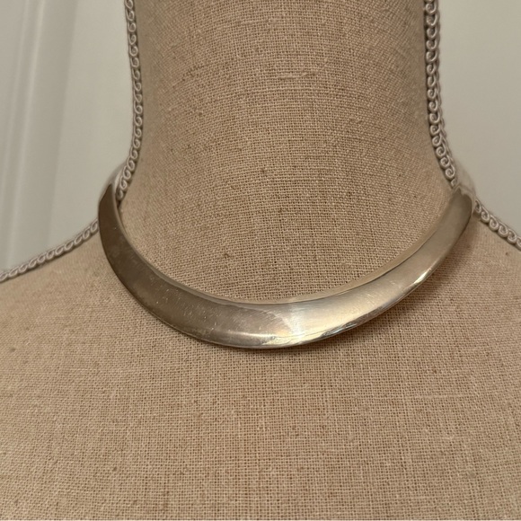 MEXICO TAXCO NECKLACE STERLING SILVER CHOKER CUFF 925 TORQUE - Picture 1 of 9